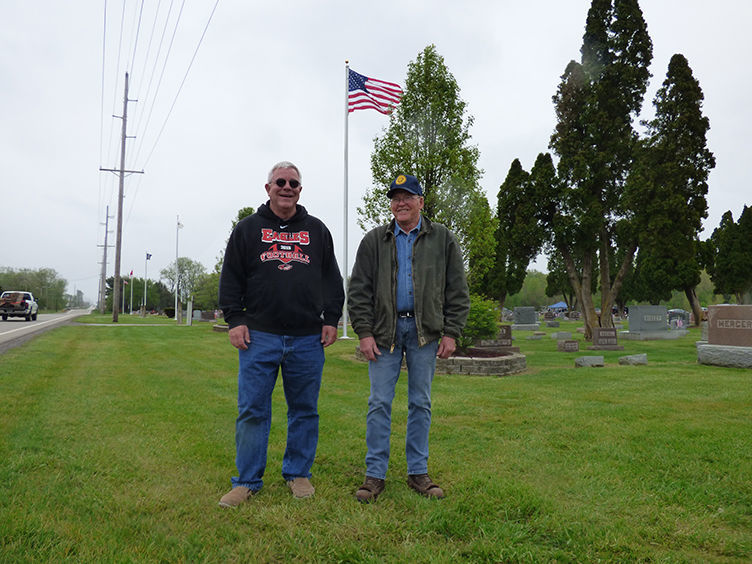 Flag poles erected at Floral Grove in time for Memorial Day